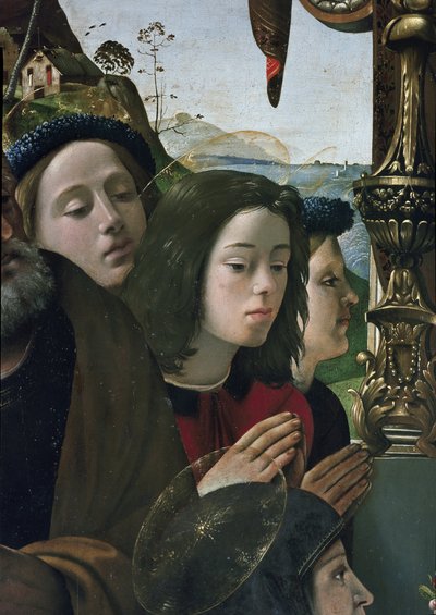 Madonna col Bambino in trono circondata da santi (dettaglio) da Piero di Cosimo