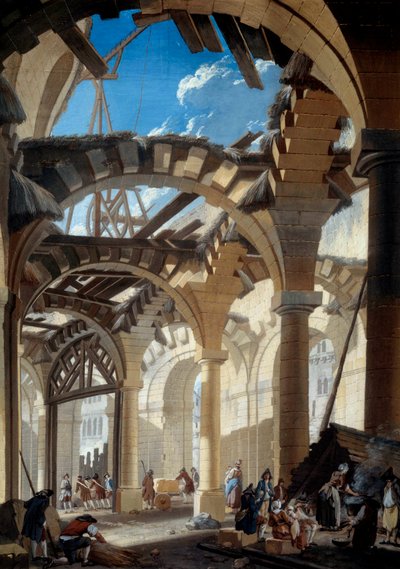 Costruzione della nuova sala a Parigi da Pierre Antoine Demachy