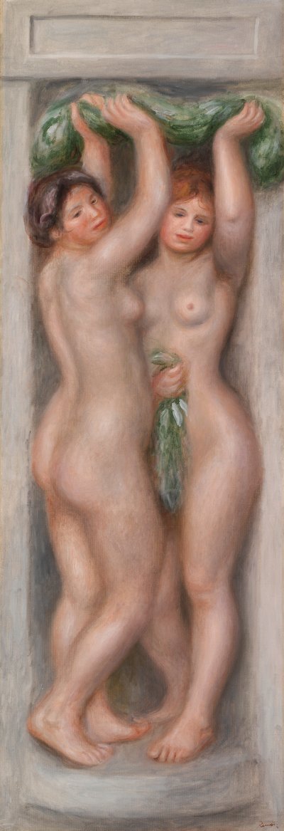 Cariatidi; anche chiamato Due bagnanti (pannello decorativo) da Pierre-Auguste Renoir