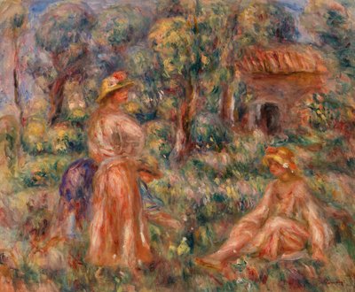 Ragazze in un paesaggio da Pierre-Auguste Renoir