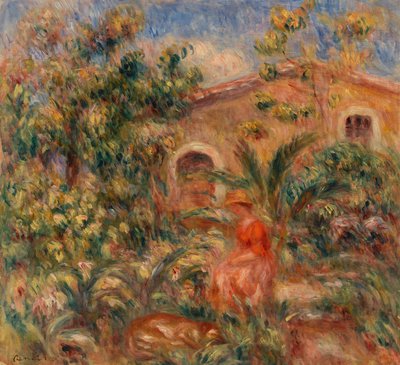 Paesaggio con donna e cane da Pierre-Auguste Renoir