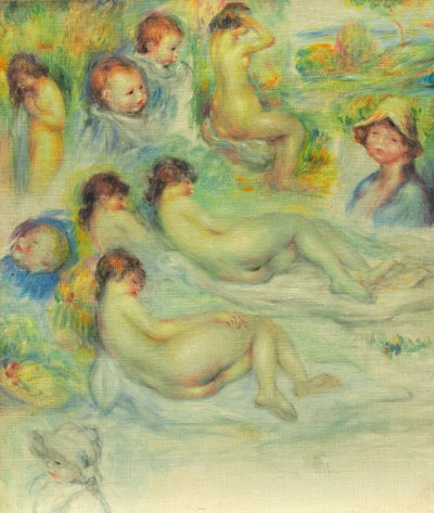 Studi di Pierre Renoir; sua madre, Aline Charigot; nudi; e paesaggio da Pierre-Auguste Renoir