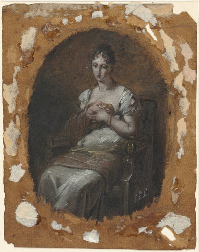 Giovane donna seduta, ultimo quarto del XVIII secolo o primo quarto del XIX secolo da Pierre Paul Prud