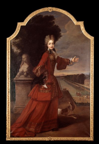 Ritratto a figura intera di Maria Adelaide di Savoia, Duchessa di Borgogna al castello di Fontainebleau, Delfina di Francia da Pierre (studio of) Gobert