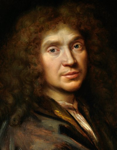 (dettaglio) Ritratto di Molière (1622-1673) Jean Baptiste Poquelin - Scuola di Pierre Mignard (1612-1695) - Chantilly, Museo Condé da Pierre (studio of) Mignard