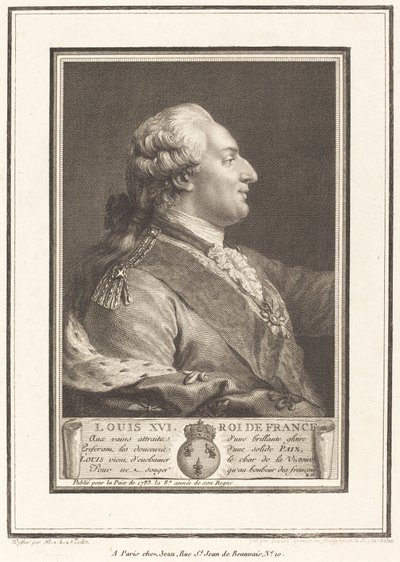 Luigi XVI, Re di Francia da Pierre Adrien Le Beau after Benedict Alphonse Nicolet