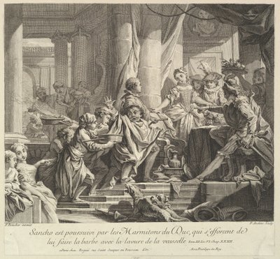 Sancho Inseguito dai Ragazzi della Cucina del Duca da Pierre Alexandre Aveline