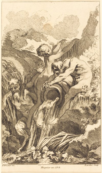 Satiro, ninfa e dio del fiume, in o dopo il 1736 da Pierre Alexandre Aveline