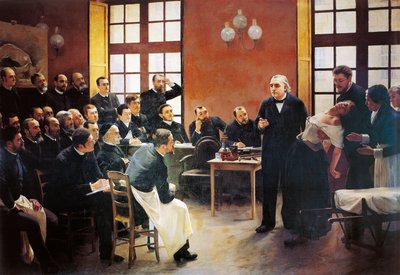 Una lezione clinica con il dottor Charcot alla Salpêtrière da Pierre Andre Brouillet