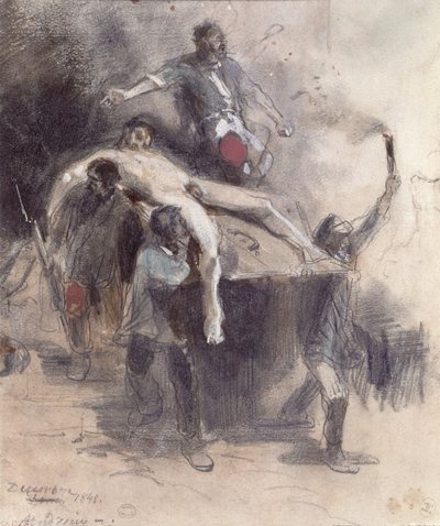 Uomini che portano via un cadavere, 23 febbraio 1848 da Pierre Andrieu