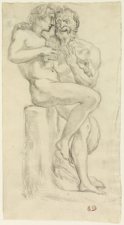 Studio di una figura nuda e di un fauno da Pierre Andrieu