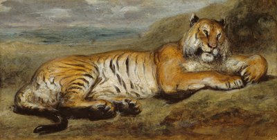 Tigre a riposo, c. 1830 da Pierre Andrieu