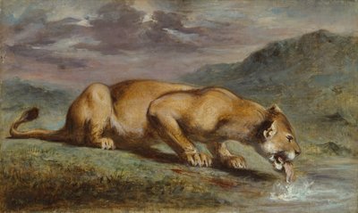 Leonessa ferita, 1840-50 da Pierre Andrieu