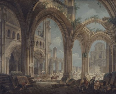 Demolizione della chiesa Saint-Jean-en-Greve, c.1800 da Pierre Antoine Demachy