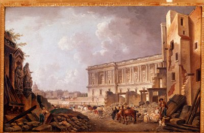 Vista fantastica del colonnato del Louvre da Pierre Antoine Demachy