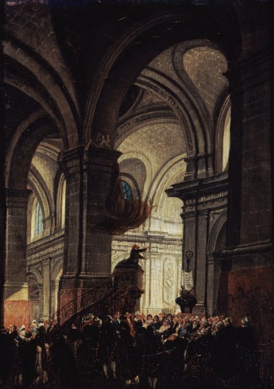 Sermone di un cappuccino nella chiesa di Saint Roch, 1780 da Pierre Antoine Demachy