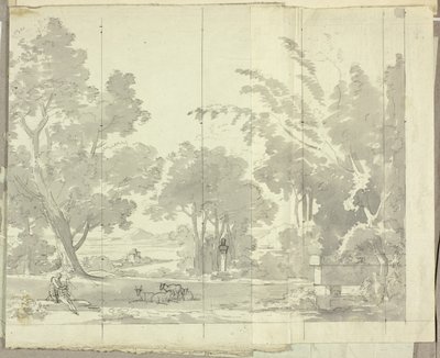Paesaggio fantastico con rovine e figure da Pierre Antoine Mongin