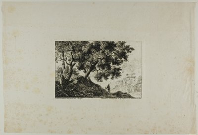 Paesaggio con uomo che porta il bastone da Pierre Antoine Mongin
