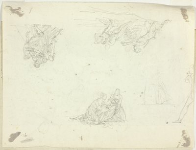 Foglio di schizzi: Gruppi di figure da Pierre Antoine Mongin