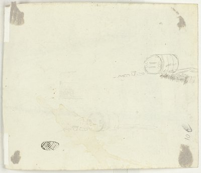 Schizzi di un barile e di altri oggetti da Pierre Antoine Mongin