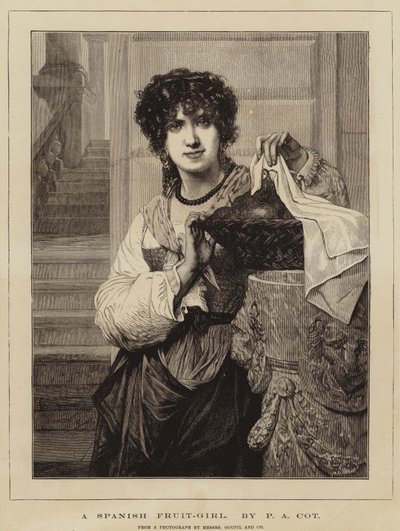 Una ragazza fruttivendola spagnola da Pierre Auguste Cot