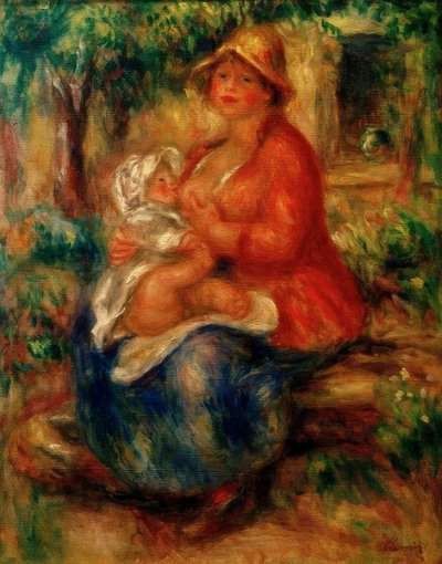 Aline Renoir che allatta suo figlio da Pierre Auguste Renoir