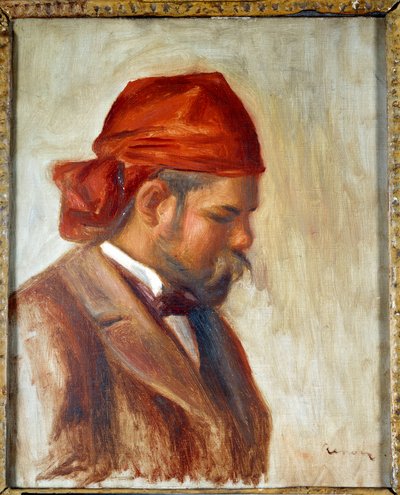 Ambroise Vollard (1868-1939) con una sciarpa rossa, mercante di quadri, di Pierre Auguste Renoir (1841-1919), circa 1899 da Pierre Auguste Renoir