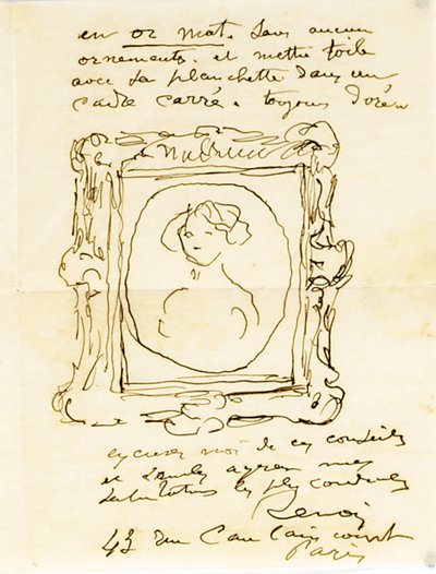 Lettera autografa firmata al Dr. Fritz Thurneyssen, Parigi e Les Collettes, 24 giugno 1908 da Pierre Auguste Renoir