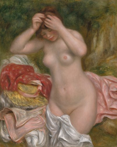 Bagnante che sistema i capelli da Pierre Auguste Renoir