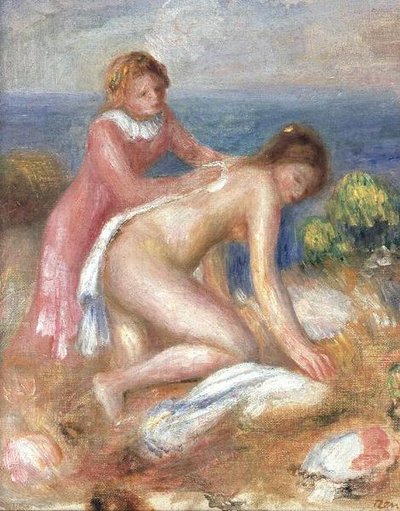 Bagnante e una domestica da Pierre Auguste Renoir