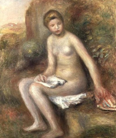 Bagnante su una roccia da Pierre Auguste Renoir