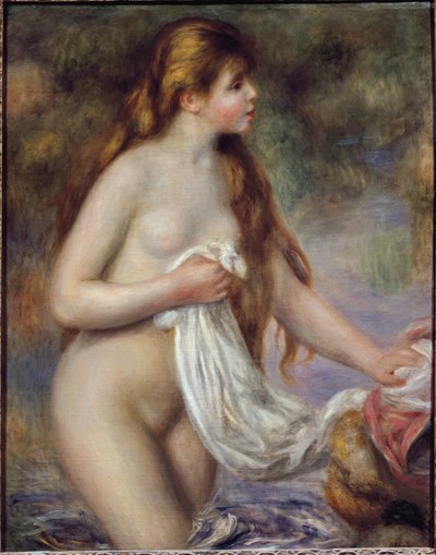 Bagnante con capelli lunghi da Pierre Auguste Renoir