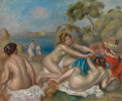 Bagnanti che giocano con un granchio, c. 1897 da Pierre Auguste Renoir