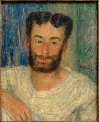 Ritratto di un giovane uomo barbuto con gilet scollato (Il vogatore di Bougival) da Pierre Auguste Renoir