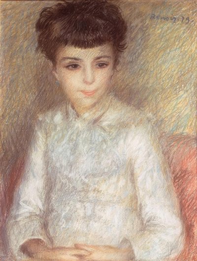 Ritratto di una giovane ragazza con capelli castani da Pierre Auguste Renoir