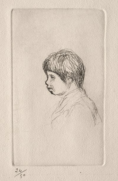 Claude Renoir, di profilo da Pierre Auguste Renoir