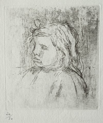 Claude Renoir, di tre quarti a sinistra, 1908 da Pierre Auguste Renoir