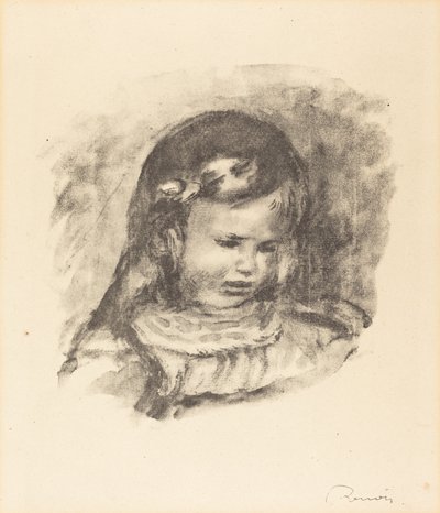 Claude Renoir, con testa abbassata, 1900s da Pierre Auguste Renoir