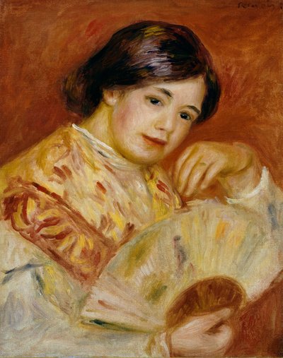 Coco con un Ventaglio Giapponese, c.1906 da Pierre Auguste Renoir