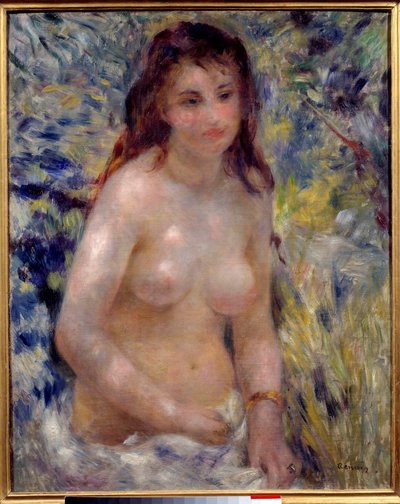 Studio di torso, effetto di luce solare da Pierre Auguste Renoir