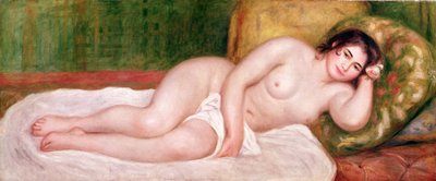 Nudo femminile su un divano da Pierre Auguste Renoir