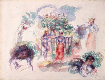 Figure sotto un albero, 1880-82 da Pierre Auguste Renoir