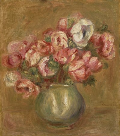 Fiori in un vaso verde da Pierre Auguste Renoir