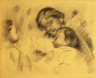 Gabrielle Renard con Jean Renoir e una bambina, c.1895-96 da Pierre Auguste Renoir