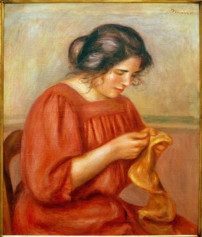 Gabrielle che rammenda da Pierre Auguste Renoir