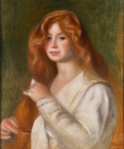 Ragazza che si pettina i capelli da Pierre Auguste Renoir