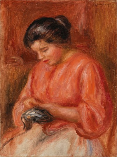 Ragazza che rammenda da Pierre Auguste Renoir
