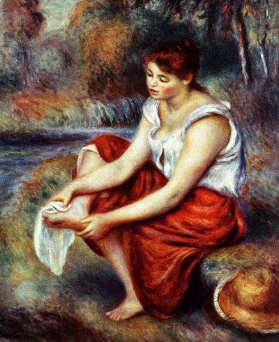 Ragazza che si pulisce i piedi da Pierre Auguste Renoir