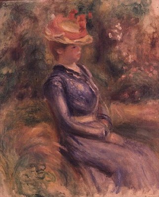 Ragazza con cappello di paglia da Pierre Auguste Renoir