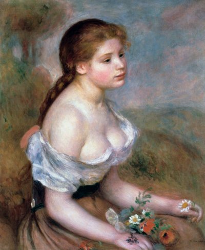 Ragazza con fiori da Pierre Auguste Renoir